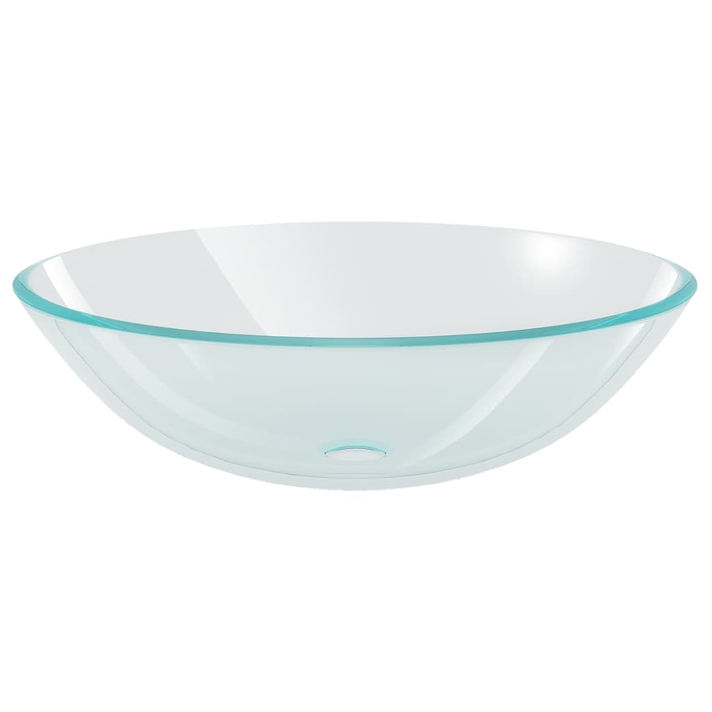 vidaXL Basin Tempered Glass 42 cm Transparent 2