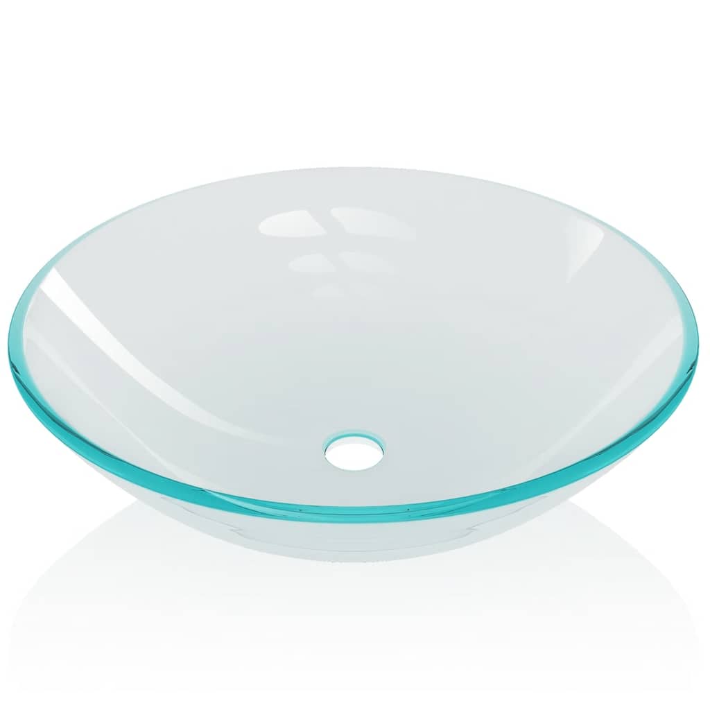 vidaXL Basin Tempered Glass 42 cm Transparent 3