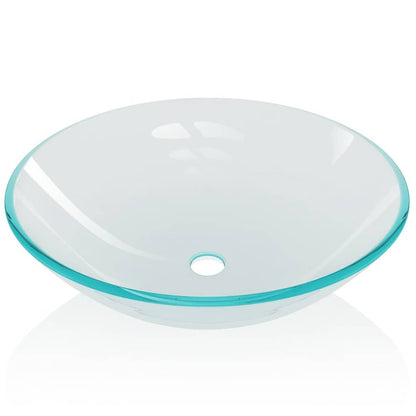 vidaXL Basin Tempered Glass 42 cm Transparent 3