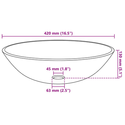 vidaXL Basin Tempered Glass 42 cm Transparent 4
