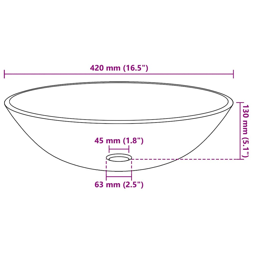 vidaXL Basin Tempered Glass 42 cm Frosted 4