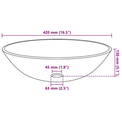 vidaXL Basin Tempered Glass 42 cm Frosted 4