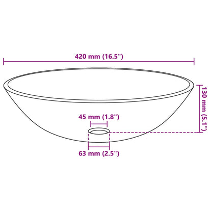 vidaXL Basin Tempered Glass 42 cm Black 4
