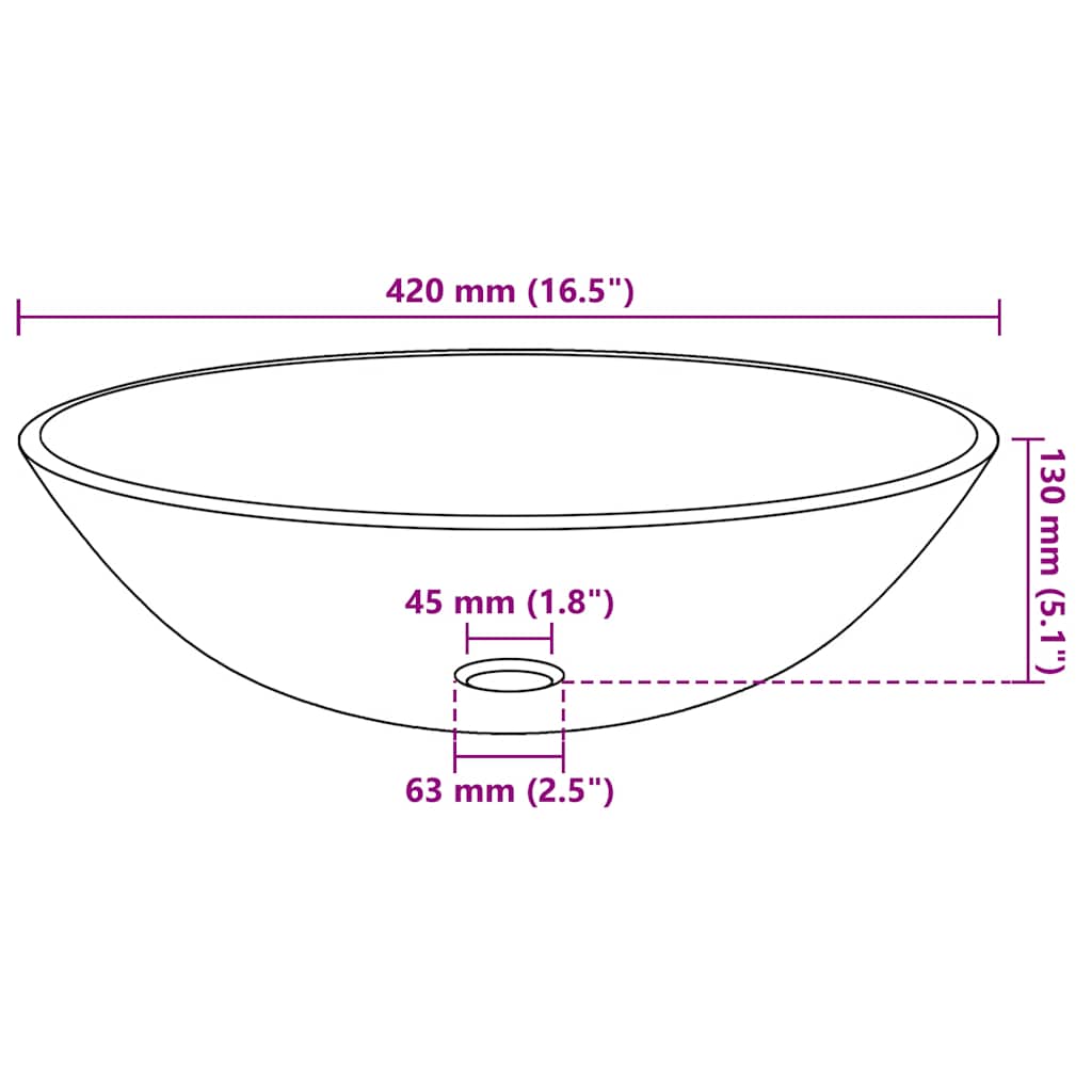 vidaXL Basin Tempered Glass 42 cm Brown 4