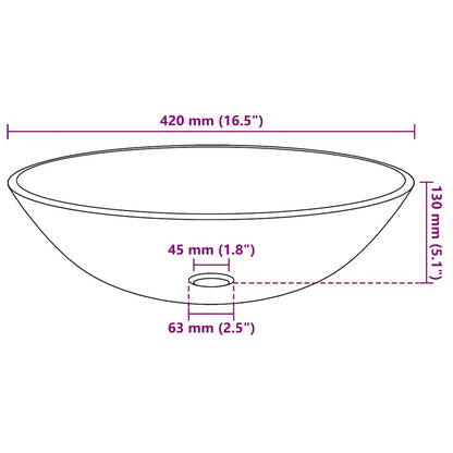 vidaXL Basin Tempered Glass 42 cm Brown 4