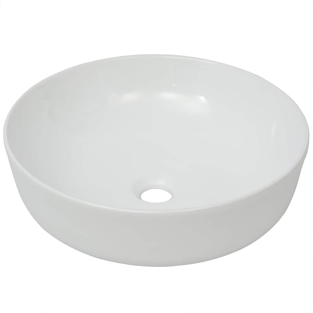 142337 vidaXL Basin Round Ceramic White 41,5x13,5 cm 2