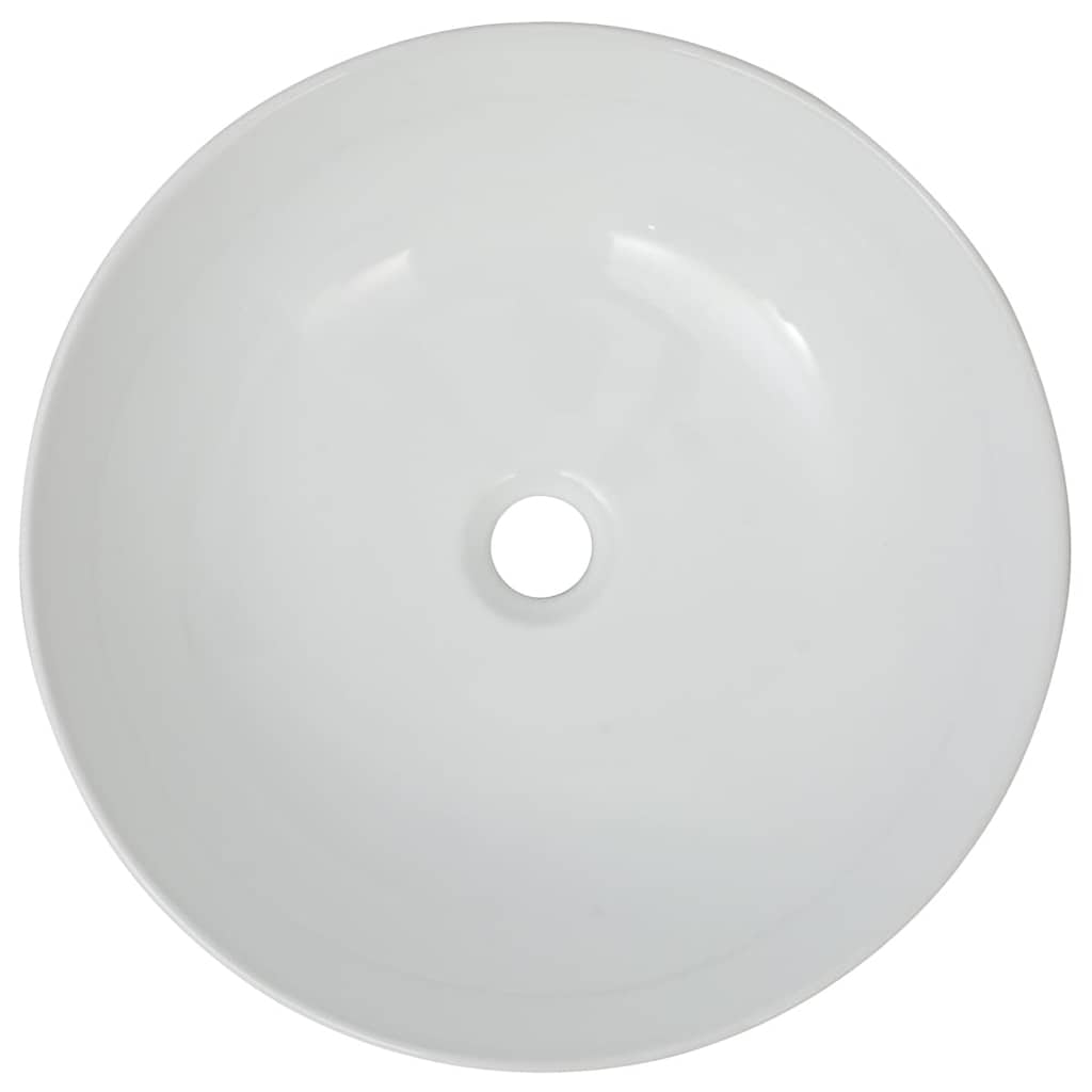 142337 vidaXL Basin Round Ceramic White 41,5x13,5 cm 3
