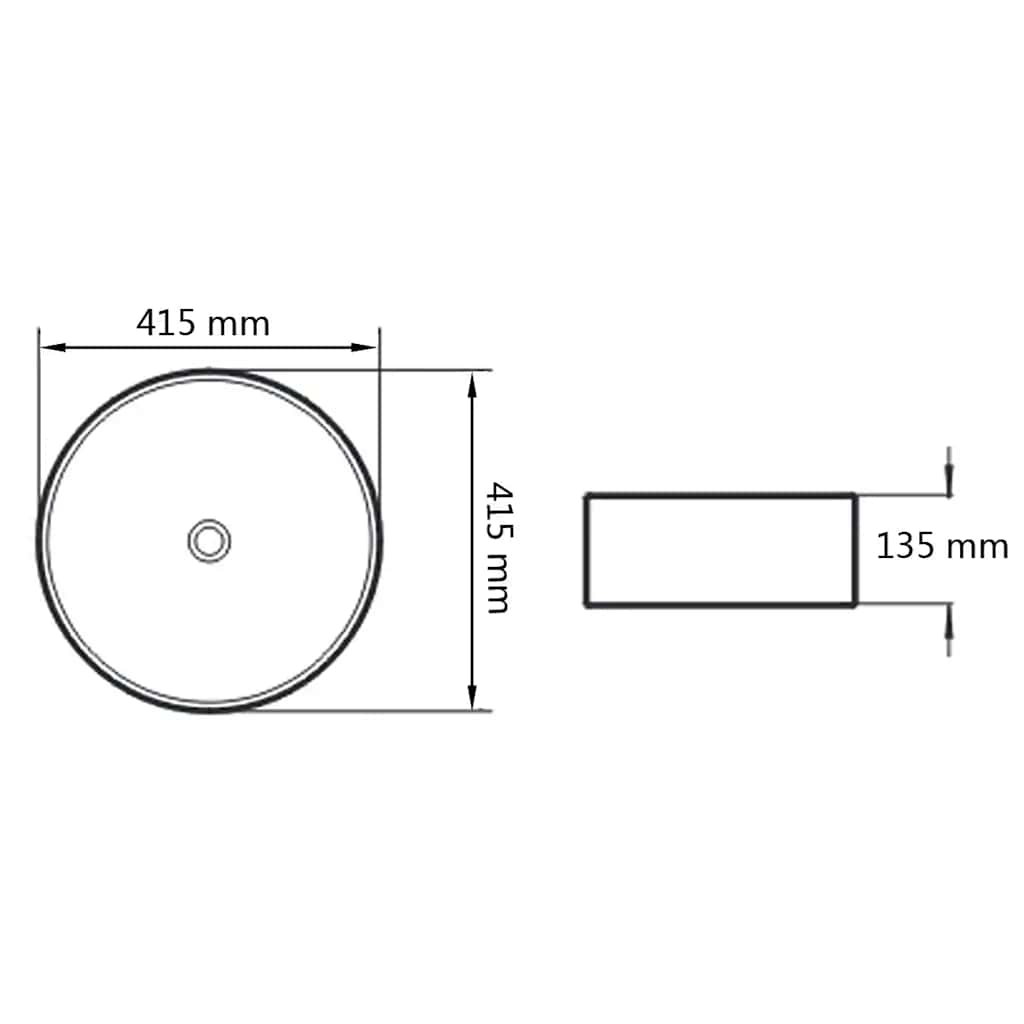 142337 vidaXL Basin Round Ceramic White 41,5x13,5 cm 5