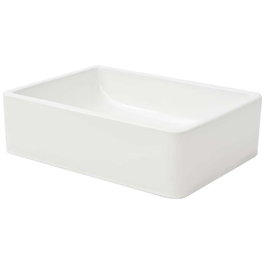 142339 vidaXL Basin Ceramic White 41x30x12 cm 3