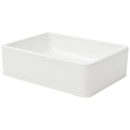 142339 vidaXL Basin Ceramic White 41x30x12 cm 3