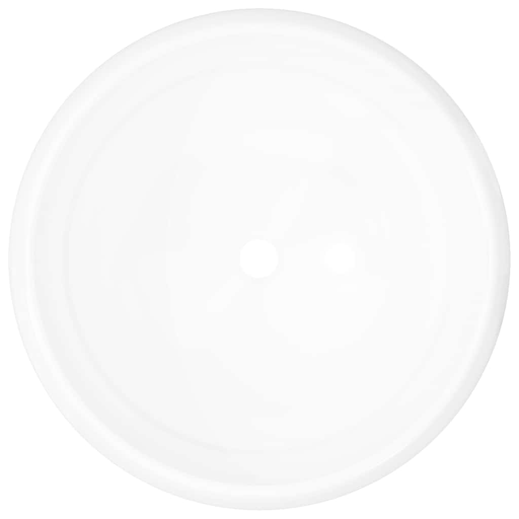 vidaXL Basin Round Ceramic White 40x15 cm 3