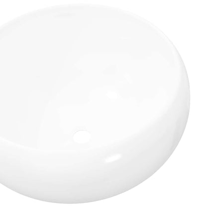 vidaXL Basin Round Ceramic White 40x15 cm 4