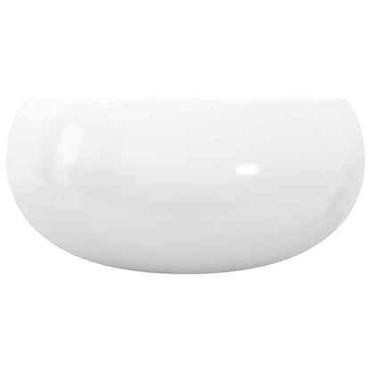 vidaXL Basin Round Ceramic White 40x15 cm 5