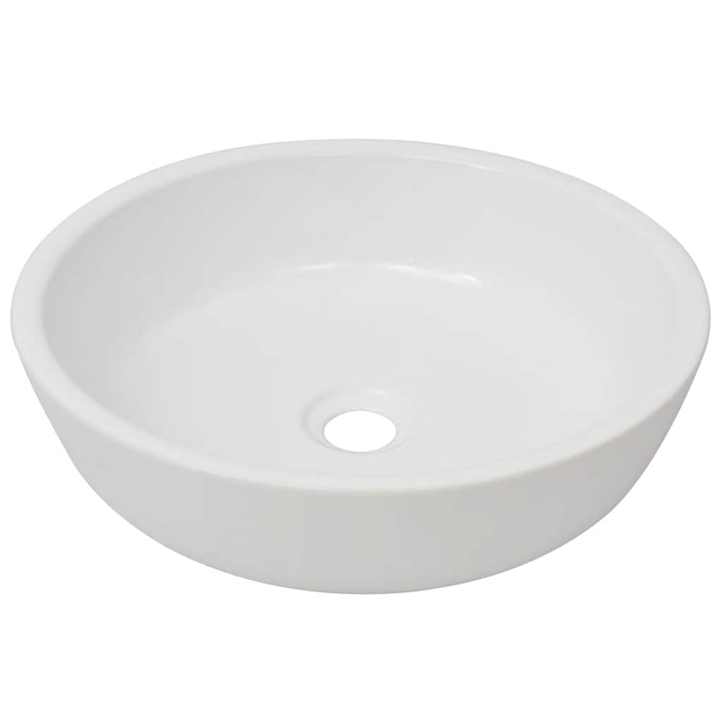 vidaXL Basin Round Ceramic White 42x12 cm 2