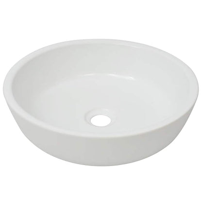 vidaXL Basin Round Ceramic White 42x12 cm 2