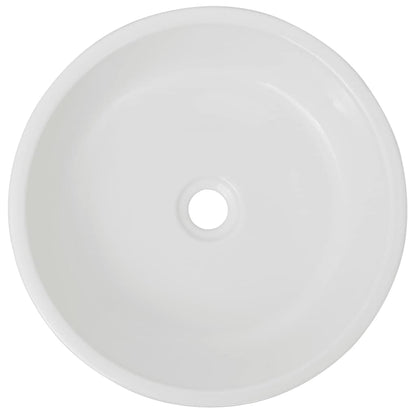 vidaXL Basin Round Ceramic White 42x12 cm 3