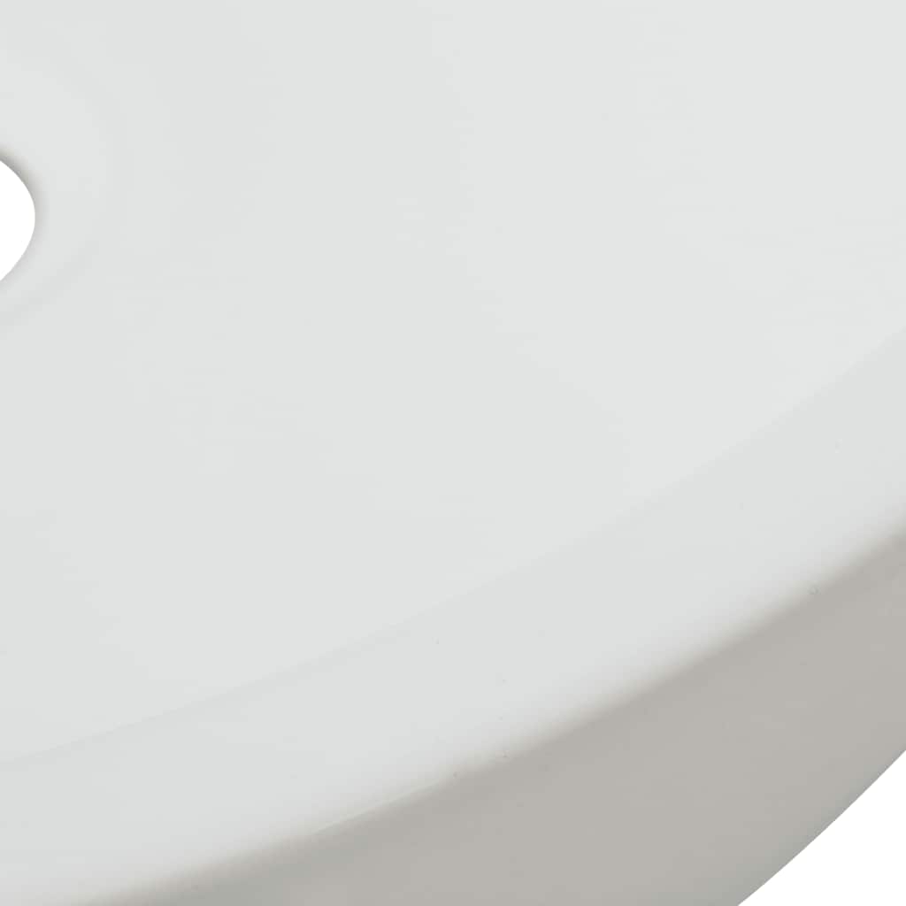 vidaXL Basin Round Ceramic White 42x12 cm 4