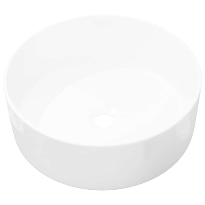 vidaXL Basin Round Ceramic White 40x15 cm 2