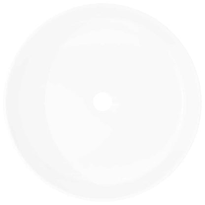 vidaXL Basin Round Ceramic White 40x15 cm 3