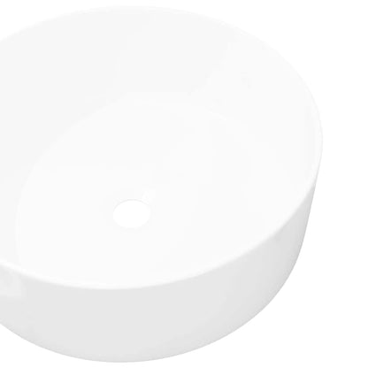 vidaXL Basin Round Ceramic White 40x15 cm 4