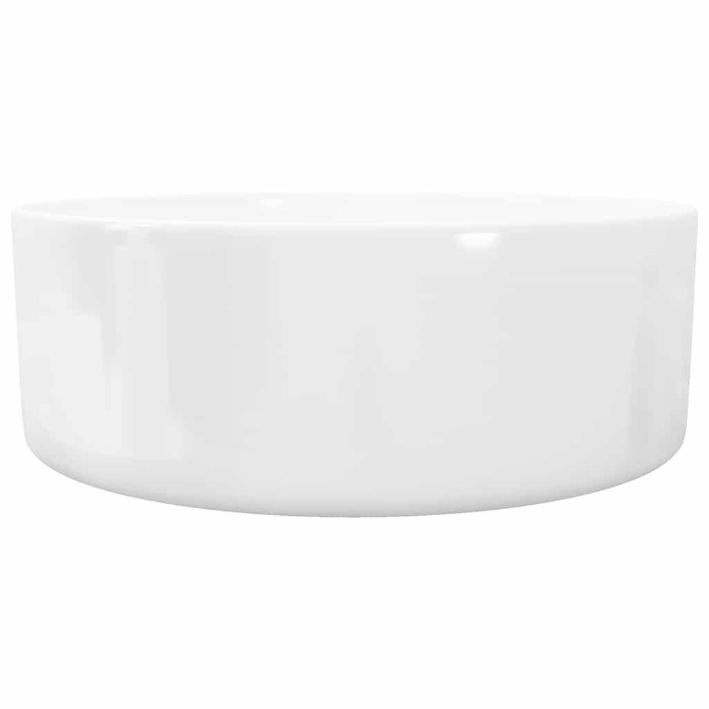 vidaXL Basin Round Ceramic White 40x15 cm 5