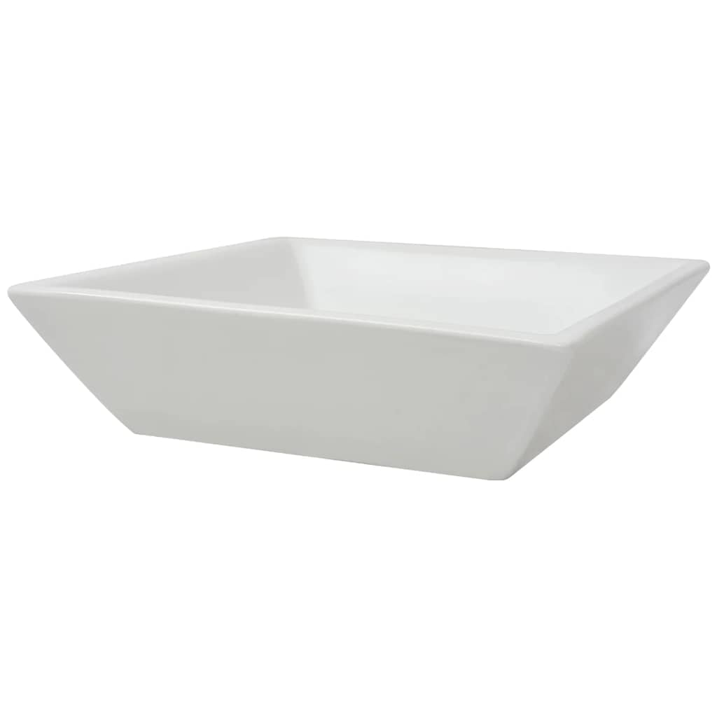 vidaXL Basin Square Ceramic White 41.5x41.5x12 cm 3