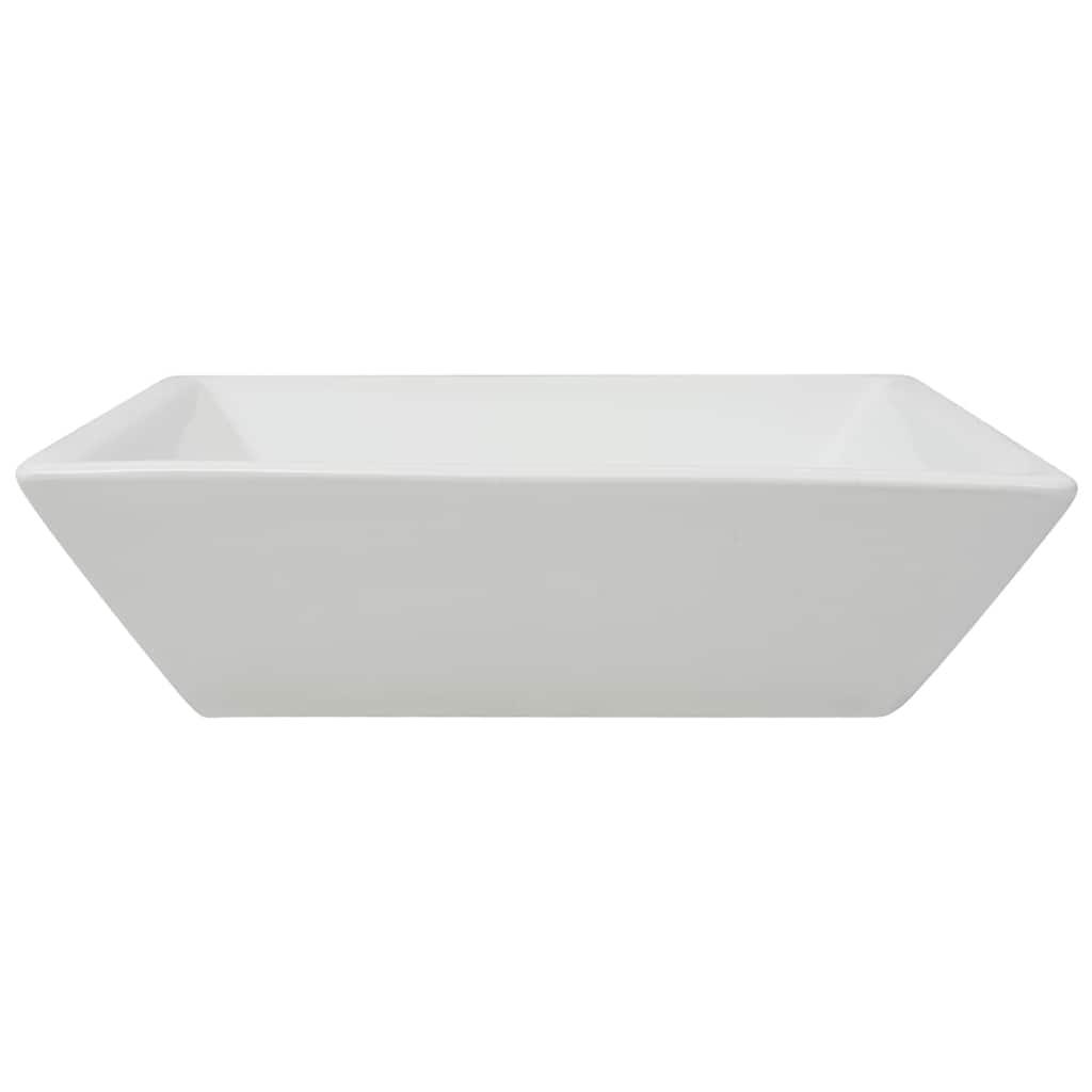vidaXL Basin Square Ceramic White 41.5x41.5x12 cm 4