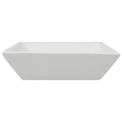 vidaXL Basin Square Ceramic White 41.5x41.5x12 cm 4
