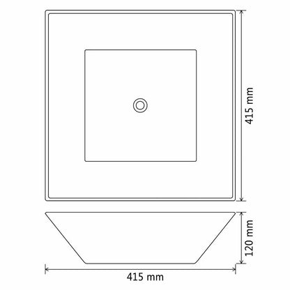 vidaXL Basin Square Ceramic White 41.5x41.5x12 cm 5