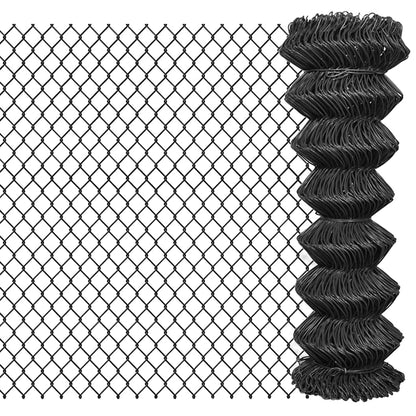 Chain Link Fence Steel mesh Size 60 x 60 mm Grey Length 15 m 1.25 m