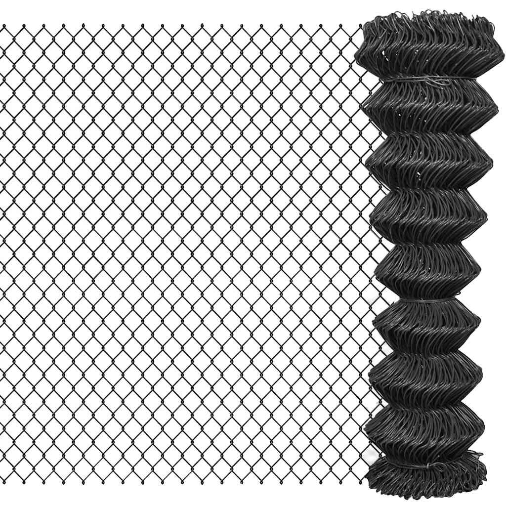 142426 vidaXL Chain Link Fence Steel 15x1,5 m Grey 1