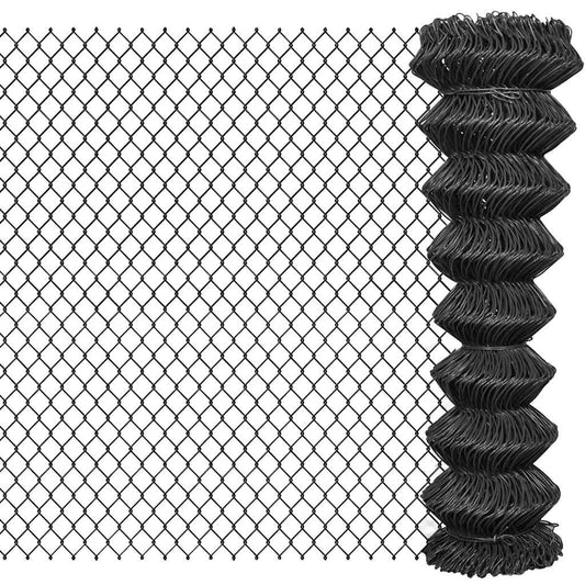142426 vidaXL Chain Link Fence Steel 15x1,5 m Grey 1