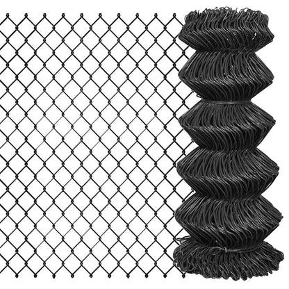 142428 vidaXL Chain Link Fence Steel 25x0,8 m Grey 1