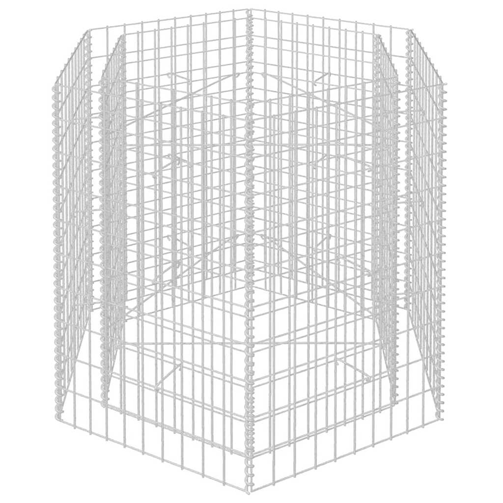 142533 vidaXL Hexagonal Gabion Raised Bed 100x90x100 cm 4