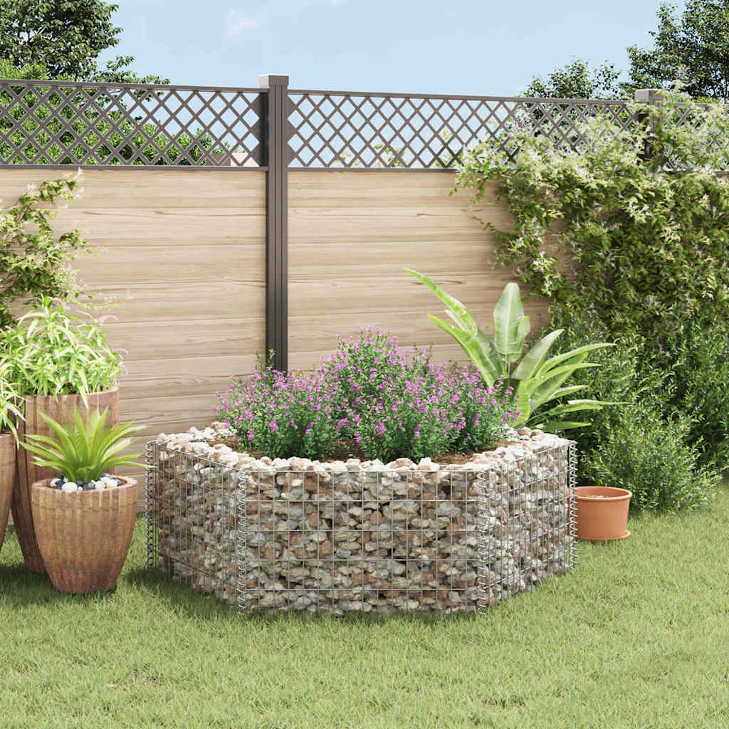 vidaXL Hexagonal Gabion Raised Bed 160x140x50 cm 1