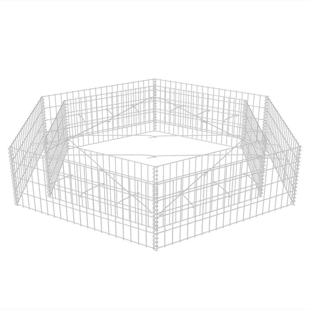 vidaXL Gabion Raised Bed | Silver | Galvanised Steel | 200x173x40 cm 4