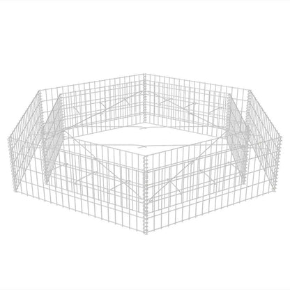 vidaXL Gabion Raised Bed | Silver | Galvanised Steel | 200x173x40 cm 4