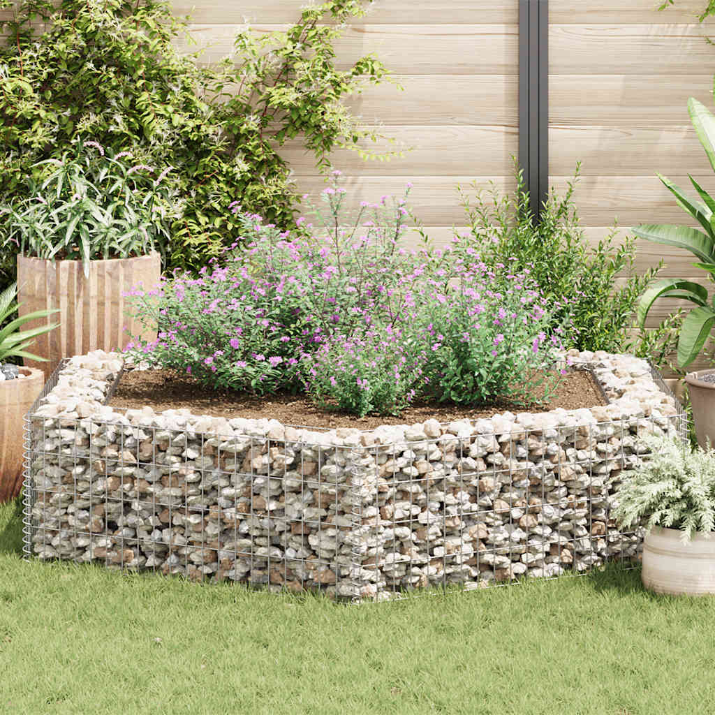 vidaXL Gabion Raised Bed | Silver | Galvanised Steel | 200x173x40 cm 1