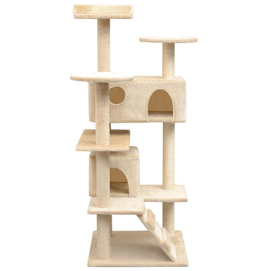 170477 vidaXL Cat Tree with Sisal Scratching Posts 125 cm Beige 2