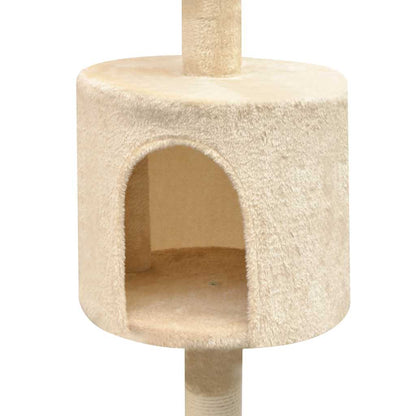 Cat Tree with Sisal Scratching Posts 125 cm Height 125 cm Beige 96 cm 35 cm