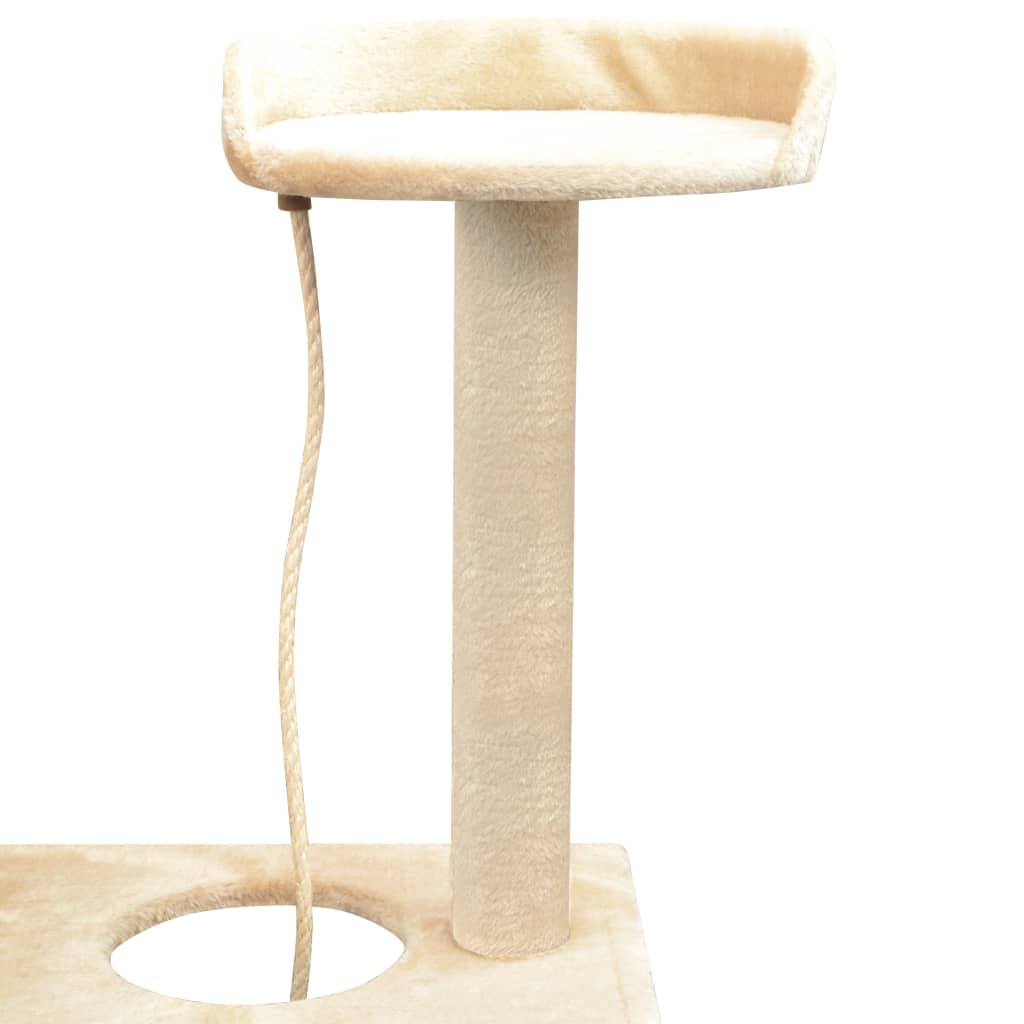 vidaXL Cat Tree | Beige | Wooden frame, sisal rope, plush | 150 cm tall 4