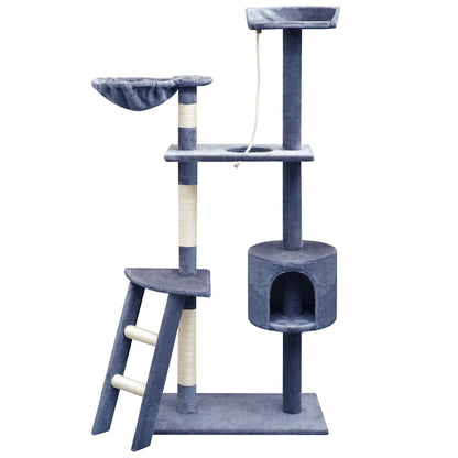 vidaXL Cat Tree | Dark Blue | Wooden Frame | Large | Durable | Cat Tree | Modern 1