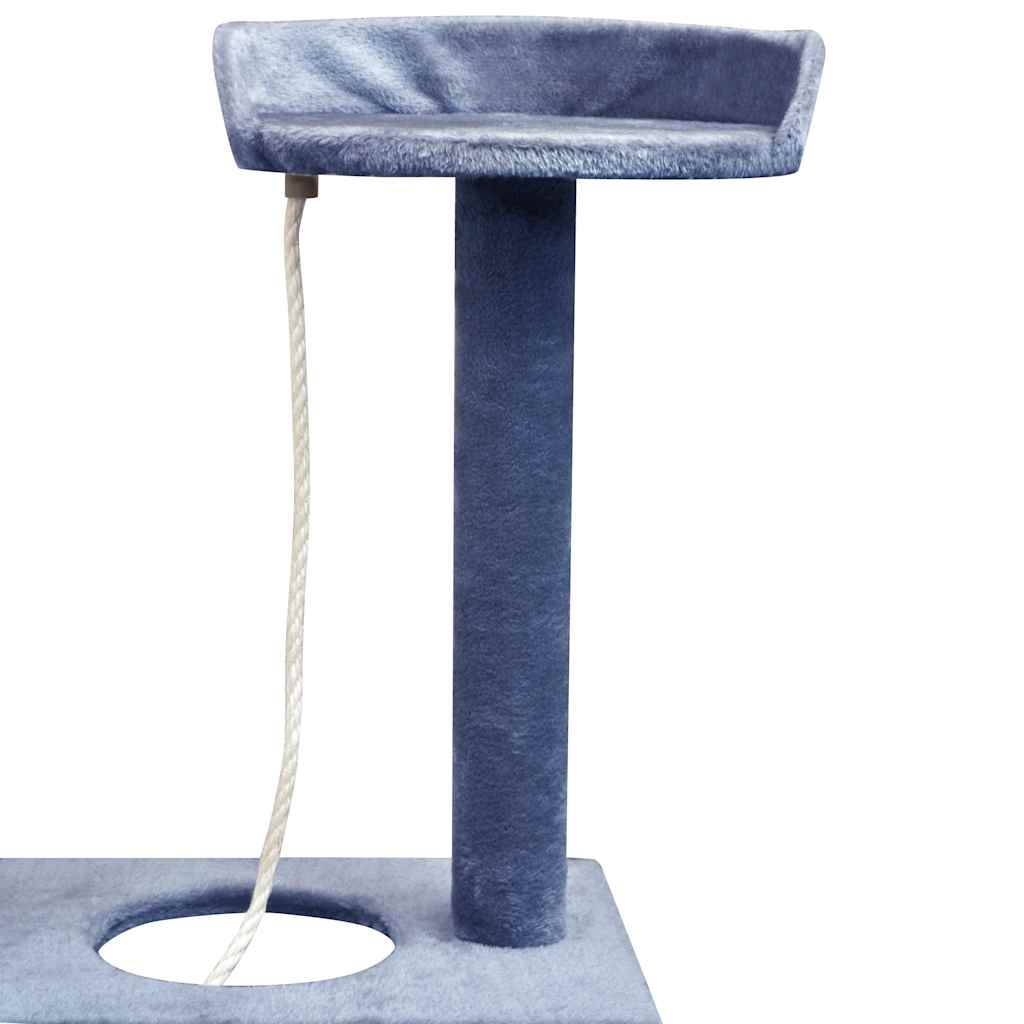 vidaXL Cat Tree | Dark Blue | Wooden Frame | Large | Durable | Cat Tree | Modern 4