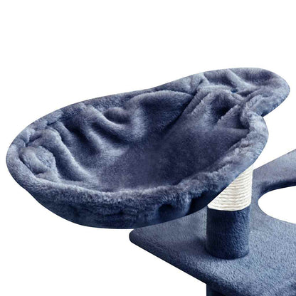 vidaXL Cat Tree | Dark Blue | Wooden Frame | Large | Durable | Cat Tree | Modern 5