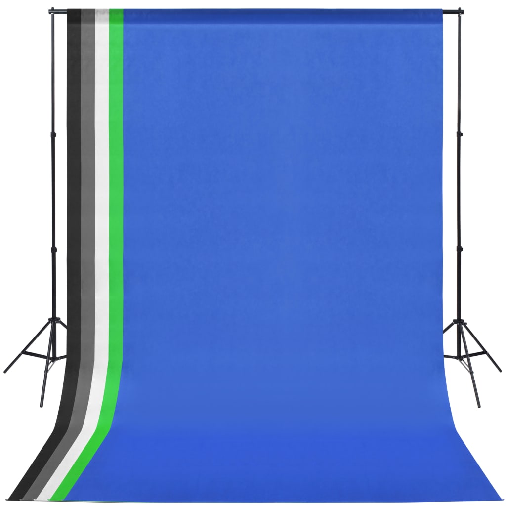 vidaXL Photo Studio Kit with 5 Coloured Backdrops and Adjustable Frame 1