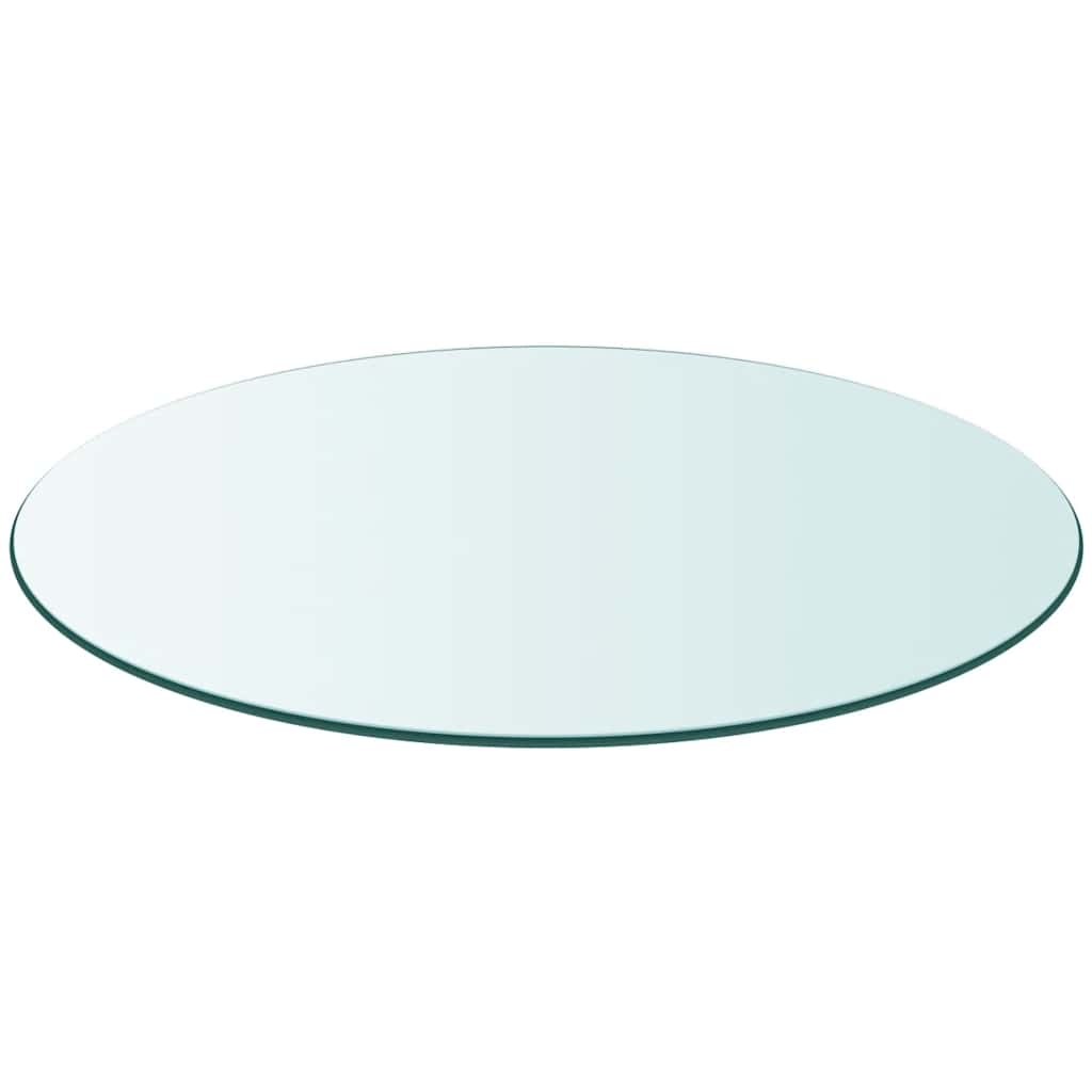 vidaXL Table Top | Transparent | Tempered Glass | 800 mm Diameter | Durable 3
