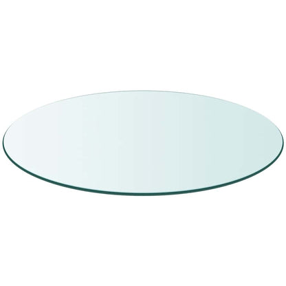vidaXL Table Top | Transparent | Tempered Glass | 800 mm Diameter | Durable 3