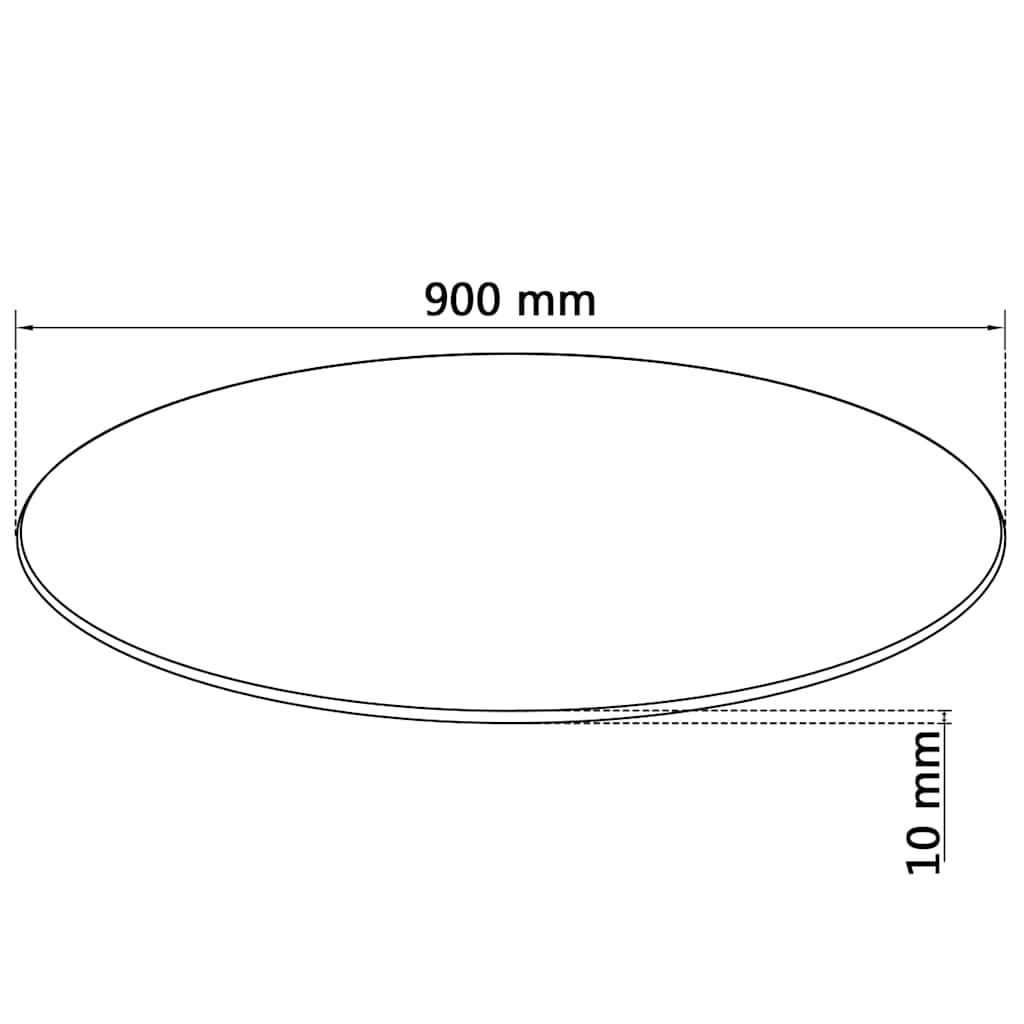 vidaXL Table Top | Transparent | Tempered Glass | 900mm diameter | Round 4