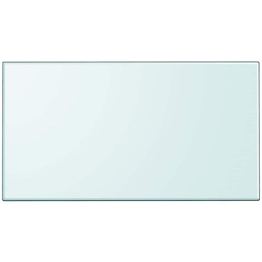 Table Top Tempered Glass Rectangular, a plain rectangular glass surface with a slight tint