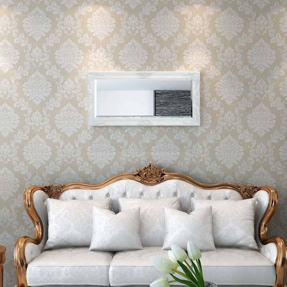 243679 vidaXL Wall Mirror Baroque Style 100x50 cm White 1